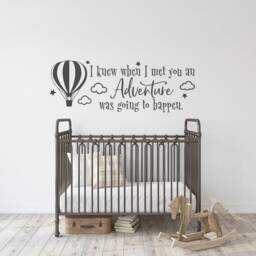 Adventure Nursery Wall Decal I Knew When Met You, Kids Room Decor Lw64 - thumbnail 3