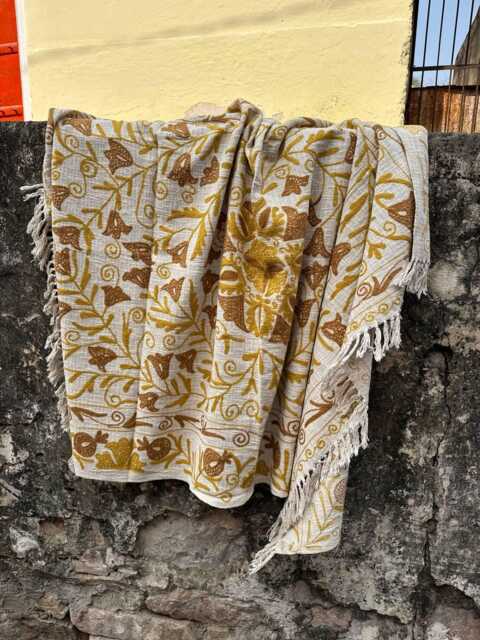 Handmade Look Suzani Cotton Tnt Decorative Throw Blanket For Couch & Living Room - image 1