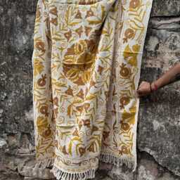 Handmade Look Suzani Cotton Tnt Decorative Throw Blanket For Couch & Living Room - thumbnail 2