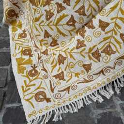 Handmade Look Suzani Cotton Tnt Decorative Throw Blanket For Couch & Living Room - thumbnail 3