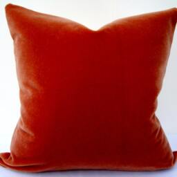 Floral Tapestry Pillow Cover - Orange Rust Ivory Velvet, 20 - thumbnail 4