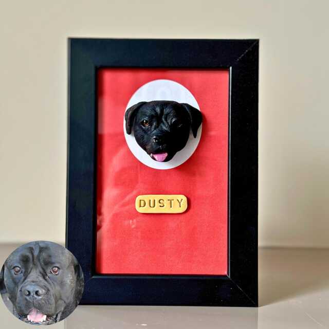 Custom Dog Figure Frame Personalised Sculpture From Photo Special Dad Gift Unique Memorial For Mom Under 80 - image 1