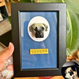 Custom Dog Figure Frame Personalised Sculpture From Photo Special Dad Gift Unique Memorial For Mom Under 80 - thumbnail 2