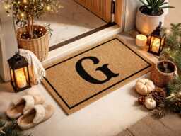 Large Monogram Letter G Doormat - Personalized Initial Welcome Mat Home - thumbnail 1