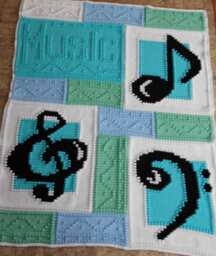 Music Pattern For Crocheted Blanket - thumbnail 1