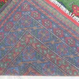 5'8x8 Ft Green Bokhara Rug, Afghan Hand Knotted Veg Dyes Plush Wool Turkmen Tribal Oriental Traditional Kitchen, Bedroom - thumbnail 4