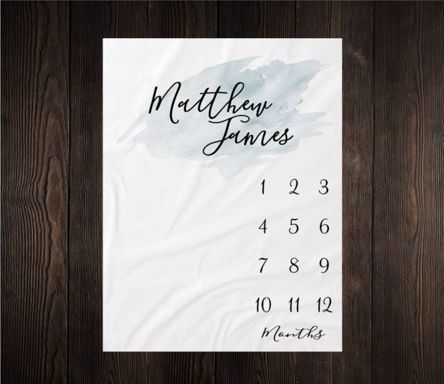 Personalized Milestone Blanket, Monthly Growth Tracker Backdrop, Keepsake Baby Shower Gift, Watch Me Grow, Milestone, One Year Of, Bm02 - image 1
