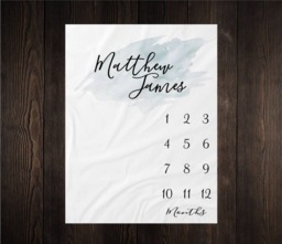 Personalized Milestone Blanket, Monthly Growth Tracker Backdrop, Keepsake Baby Shower Gift, Watch Me Grow, Milestone, One Year Of, Bm02