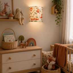 Fox Baby Room Wall Light - Children's Forest Lighting Woodland Decor Made in France, Perfect Baby Gift - thumbnail 2