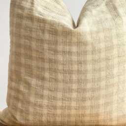 Hmong Hemp Lumbar Pillow Cover Vintage Tribal Textile, Beige Stripes - thumbnail 2