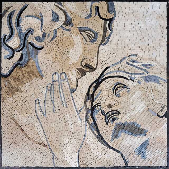 Mosaic Mural Of Eve & Adam