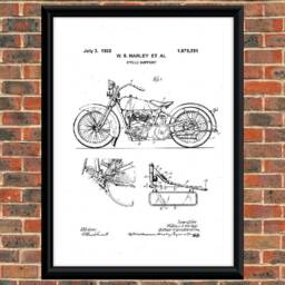 Harley Davidson 1928 Patent Drawing. A4 Poster Art Print. Vintage/Black & White - thumbnail 2