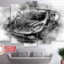 Ford Gt Canvas Print, Wall Art, Sport Car Canvas, Decor, Photo, Fan Gift, Paintings - thumbnail 4