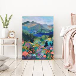 Landscape Art Print, Mountains Botanical Print, Flower Art Print, Hills - thumbnail 2