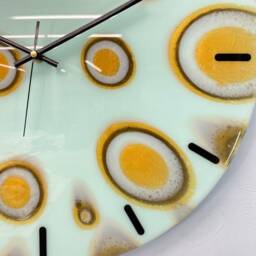 50cm Large Pale Green & Gold Modern Resin Wall Clock, Unusual Abstract Clock - thumbnail 4