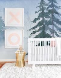 Winter Forest Watercolor Removable Wallpaper, Peel & Stick, Forest, Wall Decal, Classic, Nursery Repositionable, Painting #10 - thumbnail 1