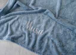 Personalised Dinosaur Baby Blanket - Embroidered Name Dino Gift Custom Newborn Shower