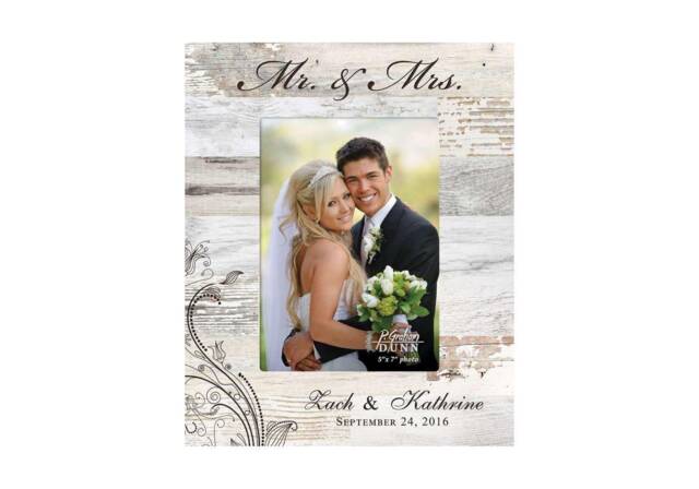 Personalized Wedding Photo Frame - Engraved Wood Picture Engagement Designed Frame Love Anniversary Pallet - image 1