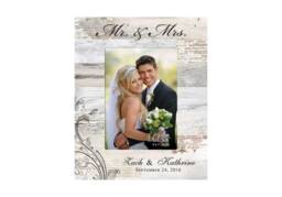 Personalized Wedding Photo Frame - Engraved Wood Picture Engagement Designed Frame Love Anniversary Pallet - thumbnail 1
