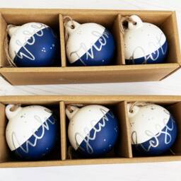 Hand-Painted Ceramic Christmas Bauble - Personalised Calligraphy Decoration - thumbnail 2