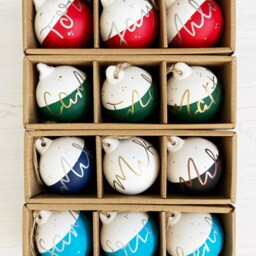 Hand-Painted Ceramic Christmas Bauble - Personalised Calligraphy Decoration - thumbnail 4