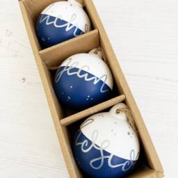 Hand-Painted Ceramic Christmas Bauble - Personalised Calligraphy Decoration - thumbnail 3