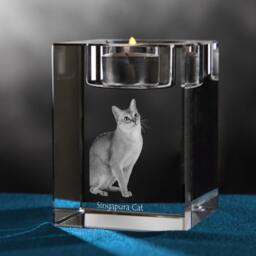Snowshoe Cat, Crystal Candlestick With Souvenir, Decoration, Limited Edition, Collection - thumbnail 2