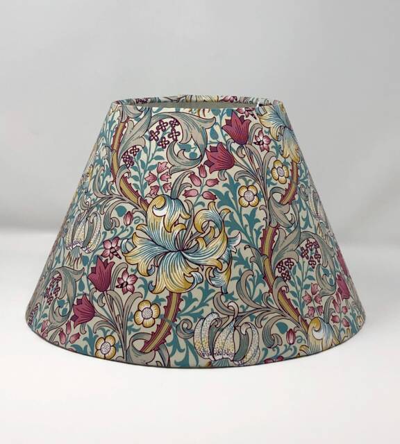 William Morris Golden Lily Coolie Lampshade in A Pink & Teal Colourway - image 1