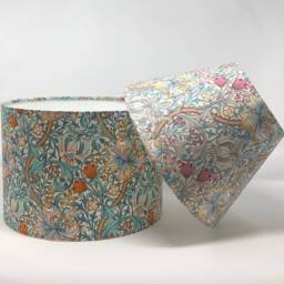 William Morris Golden Lily Coolie Lampshade in A Pink & Teal Colourway - thumbnail 2