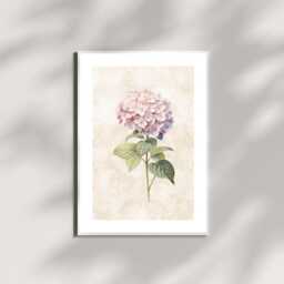 Hydrangea Flower Prints, Set Of 3 Floral Pink & Beige Wall Art Prints Bedroom Posters Living Room Wall Art Damask Prints - thumbnail 3