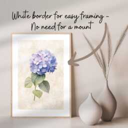 Hydrangea Flower Prints, Set Of 3 Floral Pink & Beige Wall Art Prints Bedroom Posters Living Room Wall Art Damask Prints - thumbnail 2