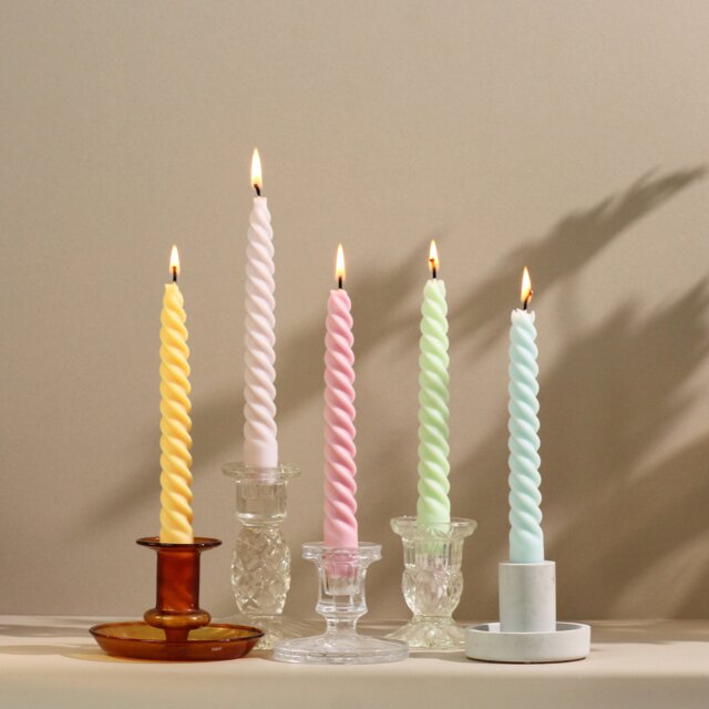 Pastel Twist Candles Beeswax Soy Blend, Set Of 5 - image 1