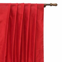 Blood Red Faux Silk Curtain Panels, Art Curtains - Rod Pocket, Grommet, Box Pleat, Three Pinch Tab Top & Plain Ring Top - thumbnail 1
