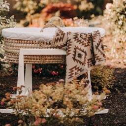 Aztec Baby Blanket - Wool Blend Stroller - 30x30 - thumbnail 3