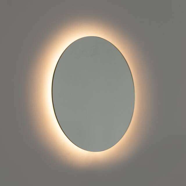 Orbis Back Illuminated Round Minimalist Frameless Mirror, Customisable, Xl - image 1