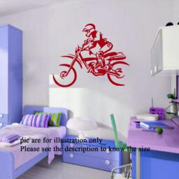 Motor Bike Race Personal Name Boy Sports Vinyl Stickers, Wall Art, Decals 04 - thumbnail 3