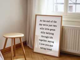 Two Silly Geese Print - Goose Club Print, Pair Of Fun Couples Cute Quote, Dilly Dallying - thumbnail 1
