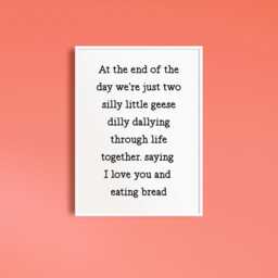 Two Silly Geese Print - Goose Club Print, Pair Of Fun Couples Cute Quote, Dilly Dallying - thumbnail 2