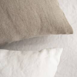 Super-Heavy Weight Pillowcase 1 Pc. Durable Pre-Washed Italian Linen 400-420 Gsm. White, Natural, Oatmeal. Thick Canvas. Made in Lithuania - thumbnail 3