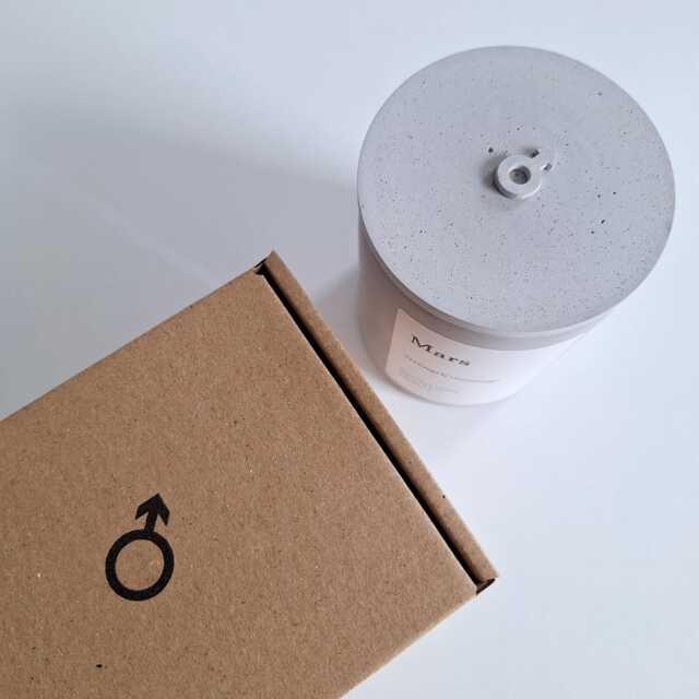 Mars Concrete Candle - Masculine Decor Strength & Courage 8.4 Oz - image 1
