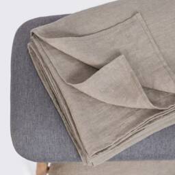 stonewashed Linen Flat Bed Sheet - 100% Natural Top - thumbnail 2