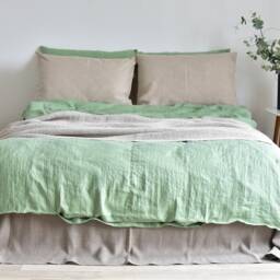 stonewashed Linen Flat Bed Sheet - 100% Natural Top - thumbnail 4