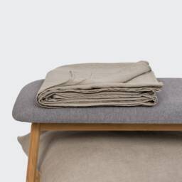 stonewashed Linen Flat Bed Sheet - 100% Natural Top - thumbnail 3