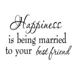 Happiness Is Being Married To Your Best Friend Wall Decal Family Home Decor Marriage Love Stickers Quotes Vwaq-3062 - thumbnail 2