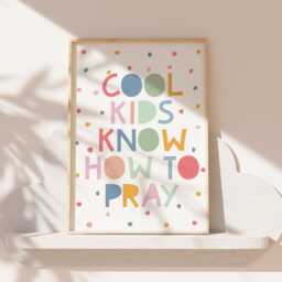 Set Of 3 Colourful Christian Prints Kids, Wall Art, Toddler Sunday School, Playroom, Girls Bedroom Decor, Rainbow - thumbnail 3