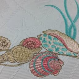 Embroidered Seashells Pillow - Are Love Letters in The Sand Customizable - thumbnail 3