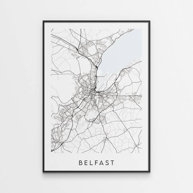 Belfast Map Print - Minimal Poster Art Northern Ireland - image 1