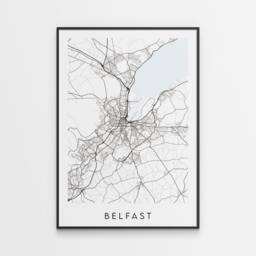 Belfast Map Print - Minimal Poster Art Northern Ireland - thumbnail 1