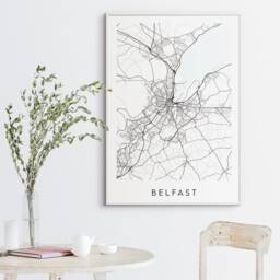 Belfast Map Print - Minimal Poster Art Northern Ireland - thumbnail 3