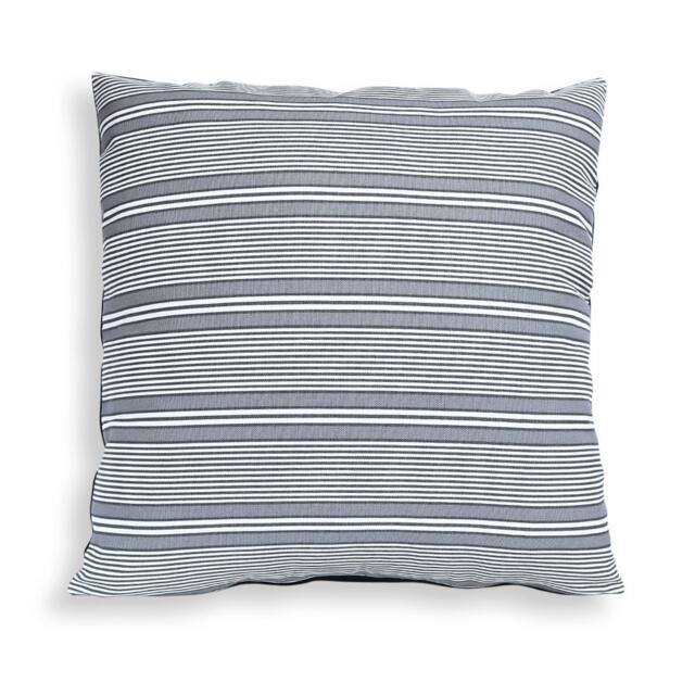 Gray & White Striped Pillow Cover Reversible Cotton Cushion, Modern Decor - image 1